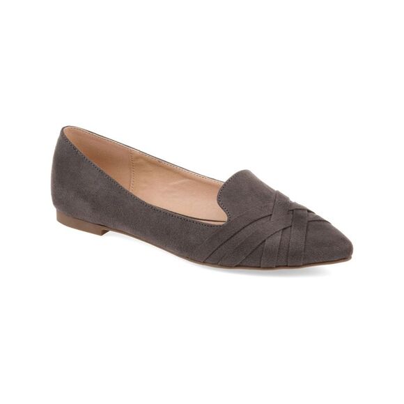 JOURNEE COLLECTION Shoes - JOURNEE COLLECTION Womens Gray Criss-Cross Pattern Mindee Flats Shoes 10 M